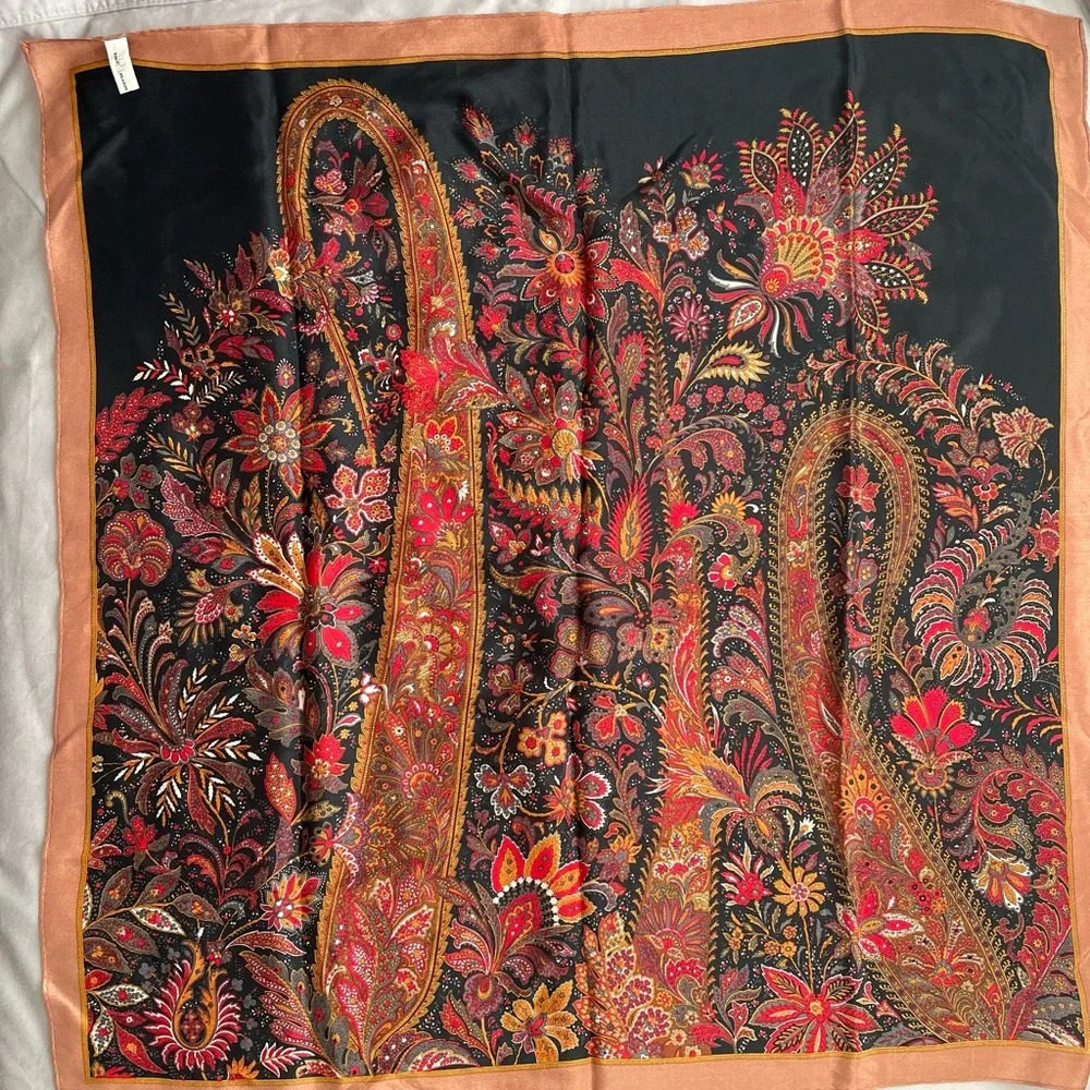 Baar and Beards Floral‎ Paisley Silk Scarf